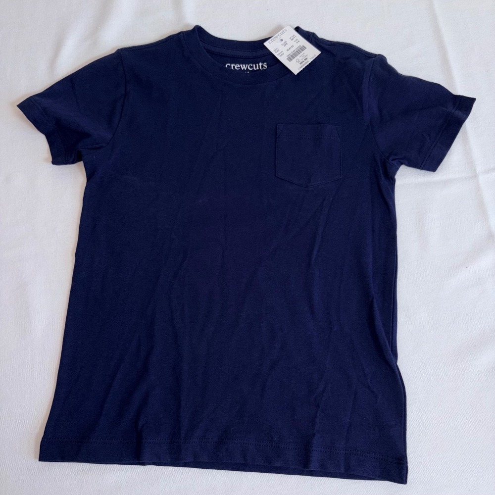 Crewcuts T-Shirt 2-Pack Size 4-5 Navy Gray NEW Pocket Tee AH476 Short Sleeve - Picture 2 of 8